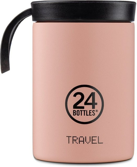 24Bottles Travel Tumbler Snack Pot mit Fill&Go Lid, 350ml, Dusty Pink, isoliert und auslaufsicher - Bild 1