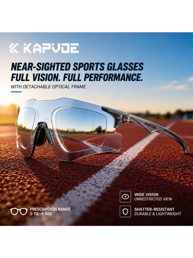 Kapvoe Sportsonnenbrille, Vollrand, Kunststoff, Unisex - Bild 3