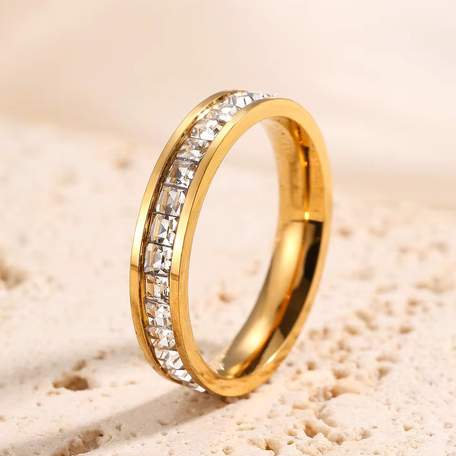 Yupsk Ringset, Edelstahl, Gold, Zirkonia, Damen - Bild 2