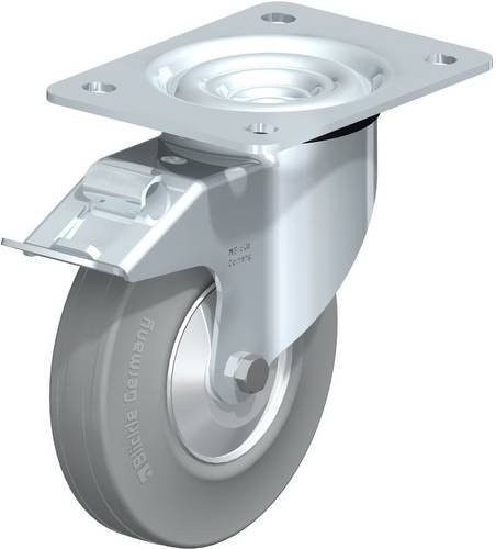Blickle Lenkrolle mit Feststeller L-V 140R-FI-SG-FA in Silber/Grau, Rad-Durchmesser: 140 mm, Tragfähigkeit: 115 kg - Bild 1