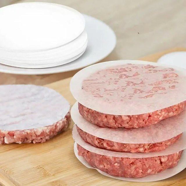 Rundes Hamburger-Patty-Wachspapier in Weiß, fettdichtes Backpapier für individuelle Patties und Kuchen, Durchmesser: 5 cm - Bild 1