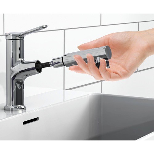 Eisl Waschtischarmatur mit herausziehbarer Haarbrause aus Zink in Chrom/Silber - Bild 2