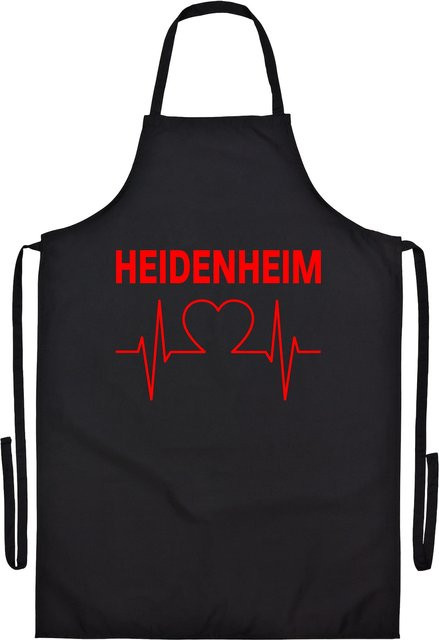 Grillschürze multifanshop Heidenheim Herzschlag in Rot - Bild 1