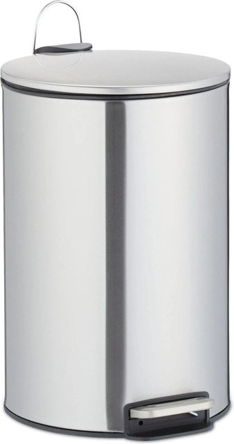 Relaxdays Treteimer aus Edelstahl in Silber mit Soft-Close-Funktion und rutschfestem Boden, B/T/H: 38 x 25 x 30 cm - Bild 1