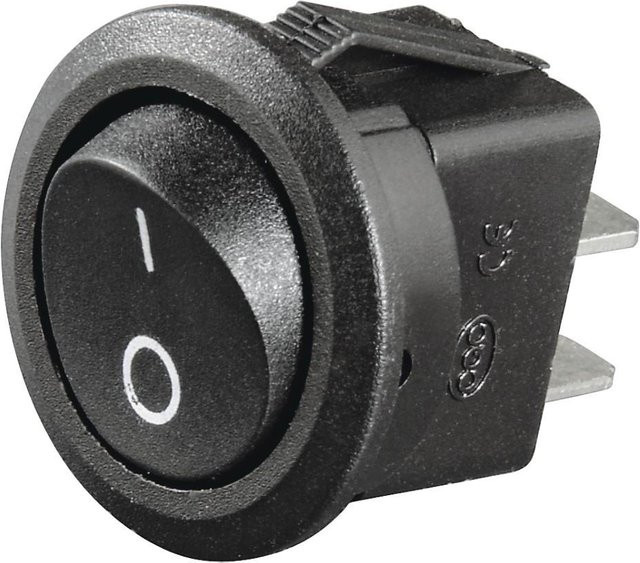 Hama Kfz-Wippschalter rund Schwarz 10 A/12 V - Bild 1