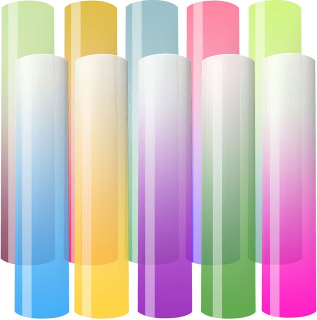 Findohope UV-Farbwechsel-Vinyl aus PU zum Aufbügeln, sonnenlichtempfindliches HTV zum Schneiden und Basteln, Weiß und Pink, Breite: 30,0 cm - Bild 1