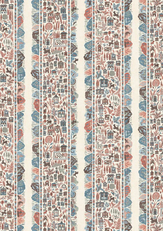 Lewis & Wood Tapete Ravi Ribbon in Blue Almond mit floralem Muster und Vliesbeschichtung, Breite: 134 cm - Bild 2