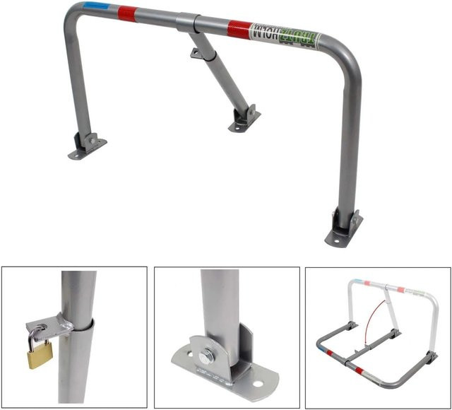 TRUTZHOLM Abschließbare Parkplatzsperre aus Stahl in Silber, B/H: 80 x 43 cm - Bild 1
