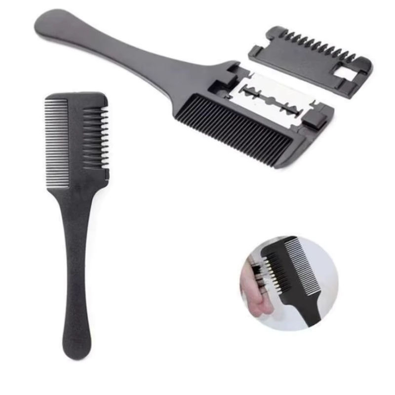 Haarschneidekamm mit Rasierklingen, Schwarz, Unisex - Bild 4