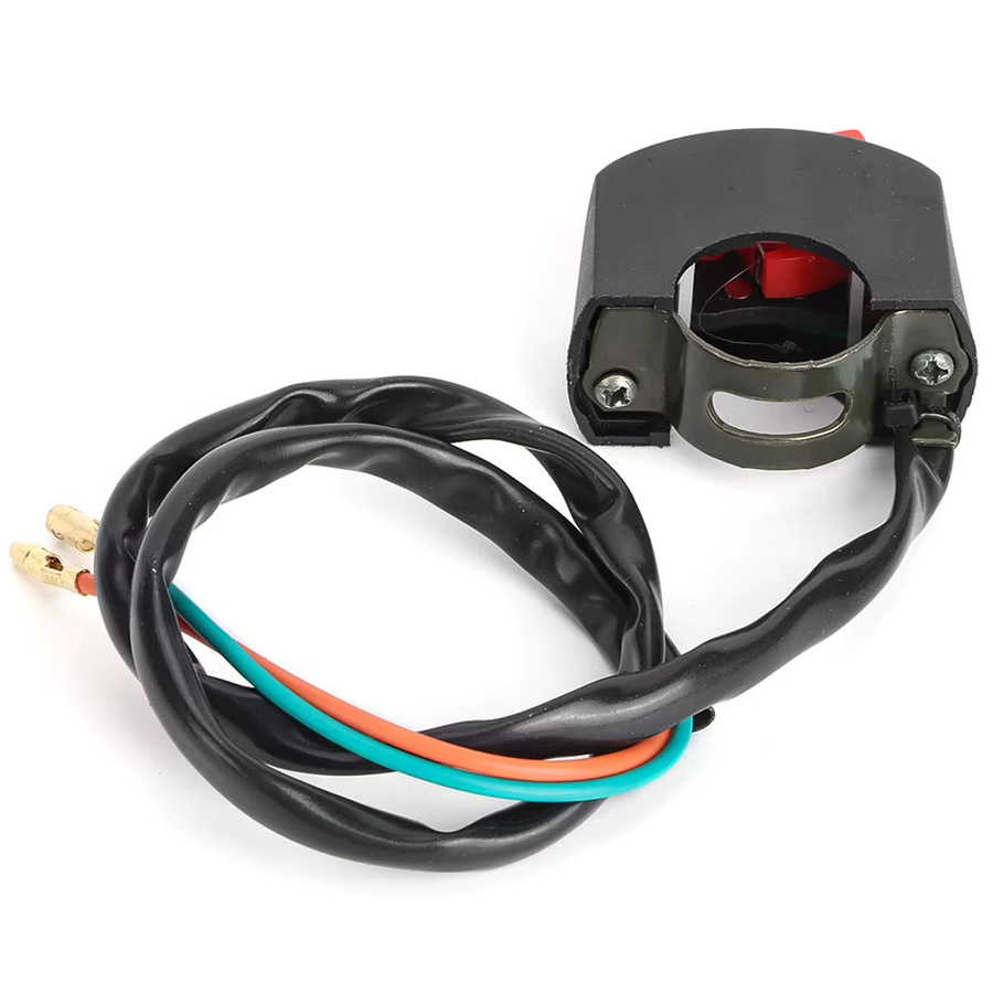 ESTINK Motorrad Lenkerhalterung mit LED-Scheinwerfer Ein/Aus-Schalter in Rot und Schwarz - Bild 1