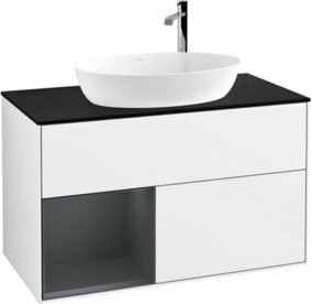 V&B Waschtischunterschrank Finion 100 Wandbeleuchtung in Weiß lackiert B/T/H: 100 x 50,1 x 50,1 cm - Bild 1