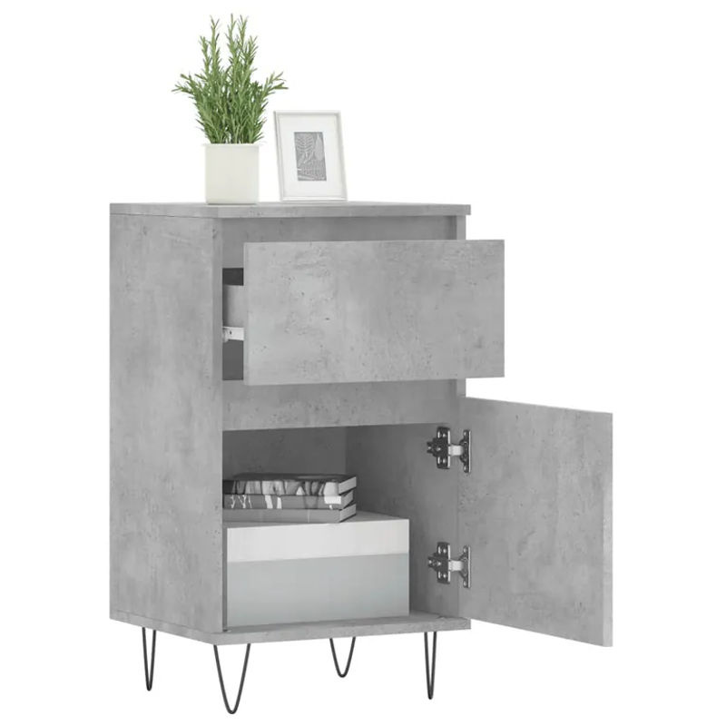 Vidaxl Kommode im Industrial Design aus Holzwerkstoff und Metall, Grau, B: 40 cm, T: 35 cm, H: 70 cm - Bild 3