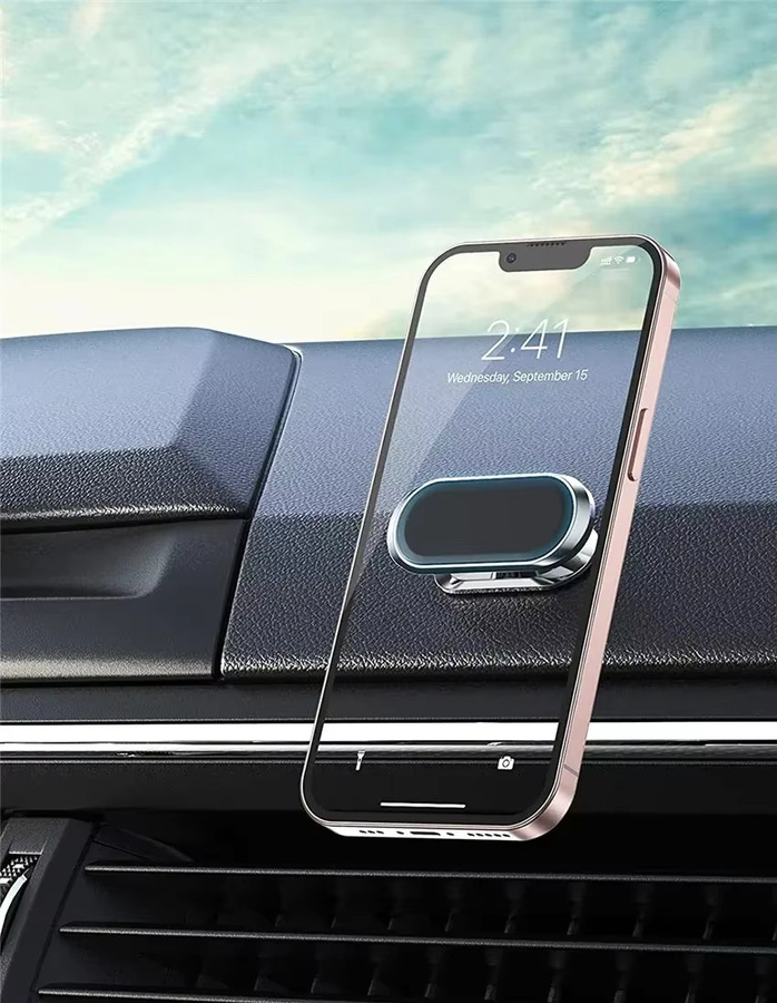 HTHwish Magnetischer Autotelefonhalter in Schwarz, 360 Grad drehbar, Mini-Streifenform aus Metall mit starkem Magnet für GPS und Smartphones wie Huawei 14 - Bild 6