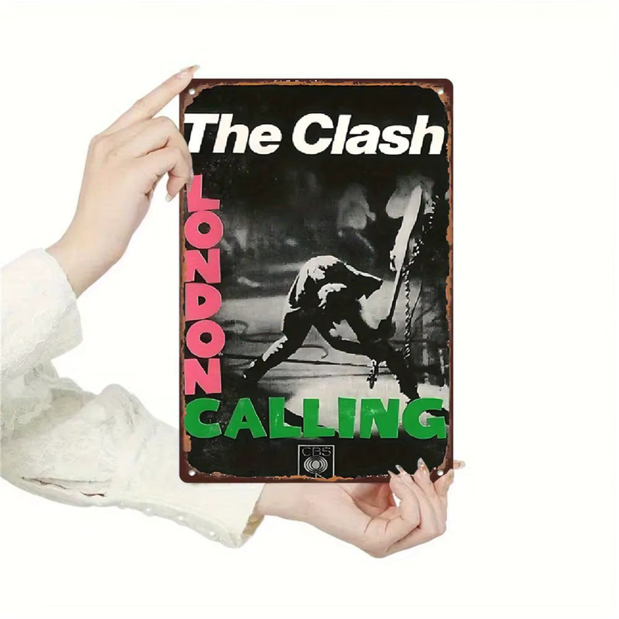 CIFBUY Vintage Metallblechschild The Clash London Calling Retro Punk-Rock Wandkunst, B/H: 20,3 x 30,5 cm, Mehrfarbig - Bild 3
