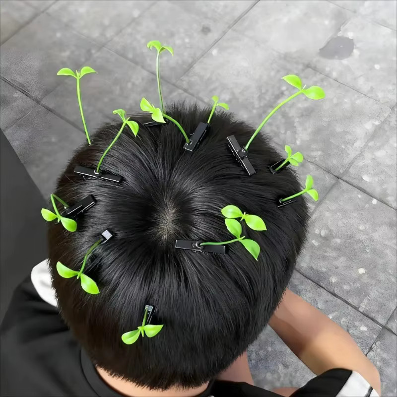 Haarspange 3D Gras Sojasprossen, Unisex - Bild 4