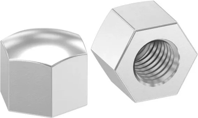FeNau Hutmutter M12 DIN 917 aus Edelstahl A2 in Silber mit flachem Kopf - Bild 1