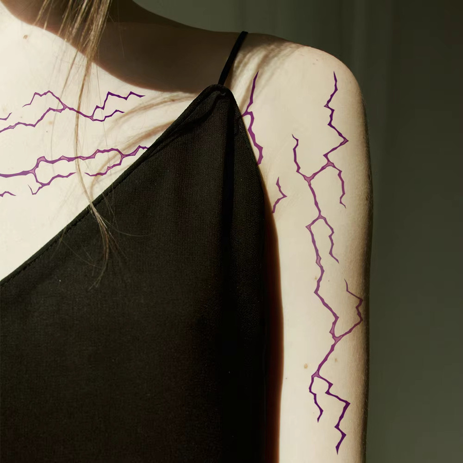 ROCOOART Temporäre Tattoos, Blau Lila, Damen - Bild 2