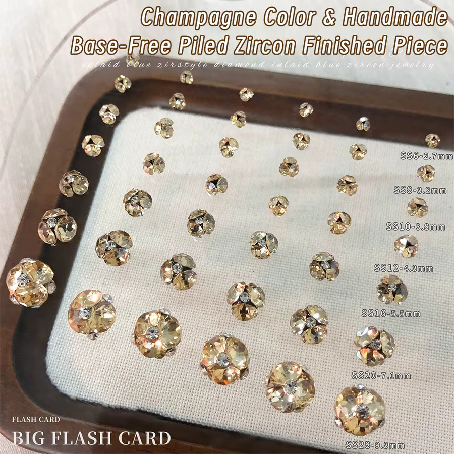 MAFANAILS Nagel-Charms, 3D Mini Zirkon Strass, Champagner, Glänzend - Bild 2