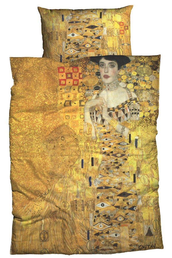Goebel Bettwäsche Adele Bloch Mako-Satin Baumwolle Art Nouveau Design in Beige Gold Gelb B/H: 135 x 200 cm - Bild 1