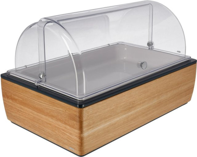 VEGA Buffetvitrine Montana hoch in Eiche, Transparent und Weiß mit Melamin, rechteckig, B/T/H: 57 x 36,5 x 27,4 cm - Bild 1