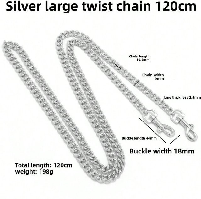 XYNN Schultergurt Kette, silvery, 120 cm, Herren - Bild 1