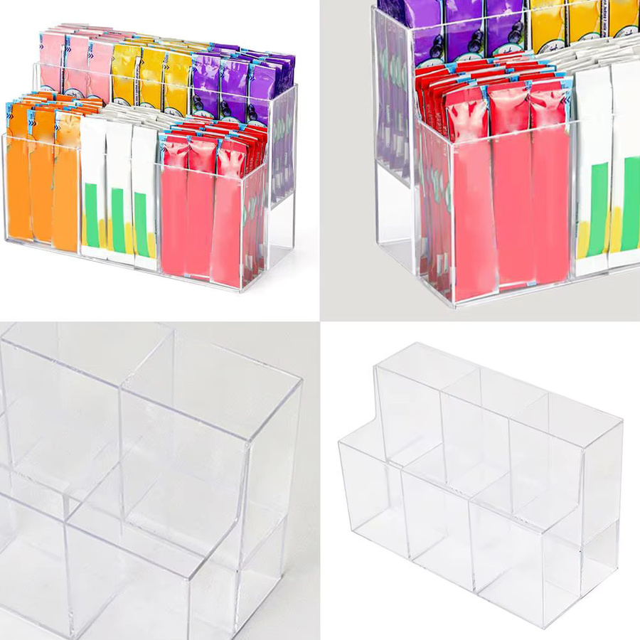 Transparenter Acryl-Stifthalter mit 6 Fächern als Schreibwaren-Sortierbox für deinen Schreibtisch - Bild 1
