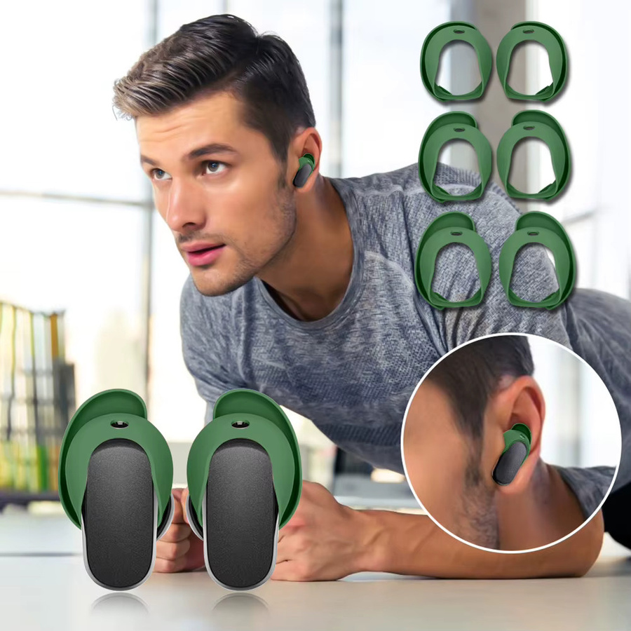 3 Paar waschbare Silikon-Ersatz-Ohrstöpsel in Beige für Bose QuietComfort Earbuds II und Ultra Earbuds - Bild 2