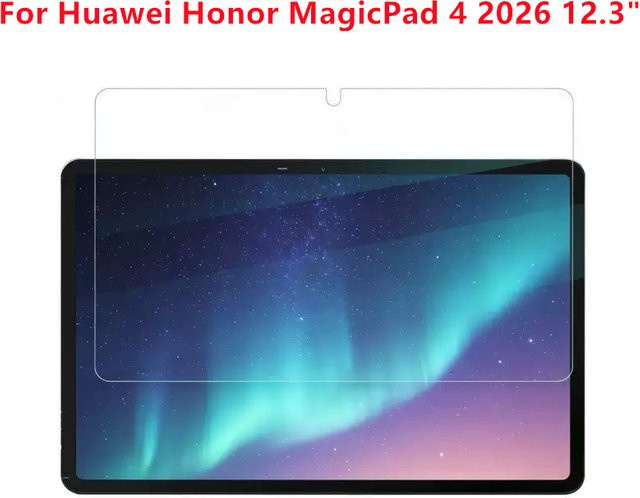 Displayschutzfolie aus gehärtetem Glas für Huawei Honor MagicPad 4 2026 12,3 Zoll, transparent, kratzfest und blasenfrei - Bild 1