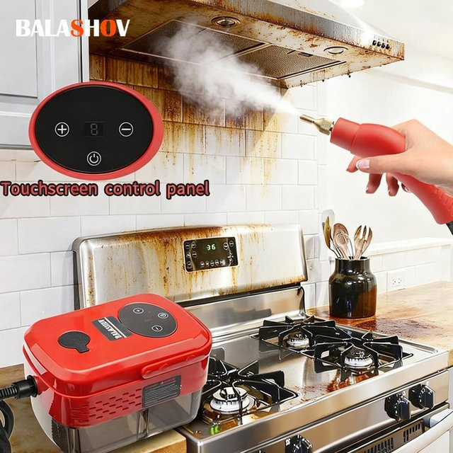Handheld Dampfreiniger BALASHOV Hochtemperatur-Dampfmaschine für Haushalt und Küche in Weiß-Rot - Bild 1