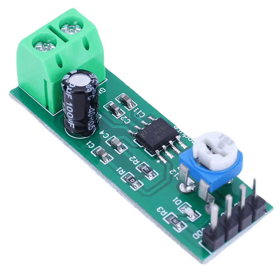 ALLOET LM386 Leistungsverstärker-Platine mit 200-facher Verstärkung und 10K Einstellbarkeit für Lautsprecher DIY-Kit - Bild 1