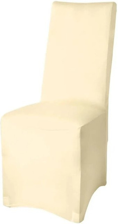 Beautissu Leona Stuhlhusse für Esszimmerstühle in Creme, elastischer Stretch-Bezug, Breite: 95 cm, Höhe: 45 cm