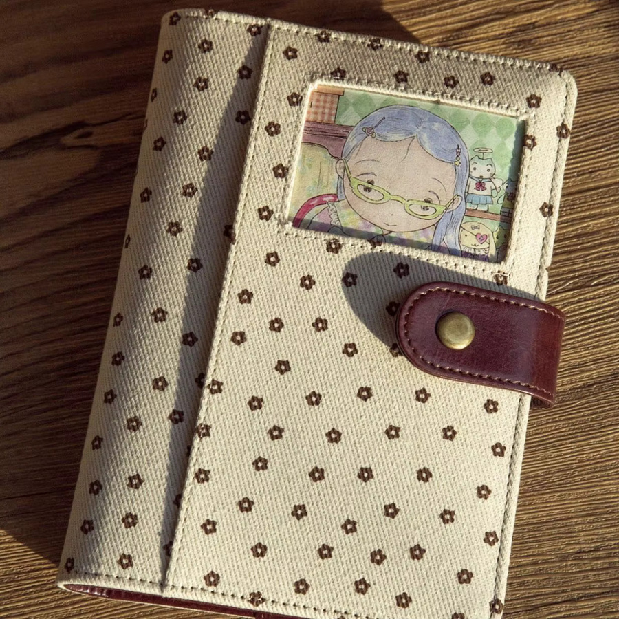 Coliky A7 Vintage Polka Loseblatt-Notizbuch aus Denim-Stoff in Blau mit Papierseiten für DIY-Ordner, Fotokarten-Sammelalbum und Tagebuch - Bild 3