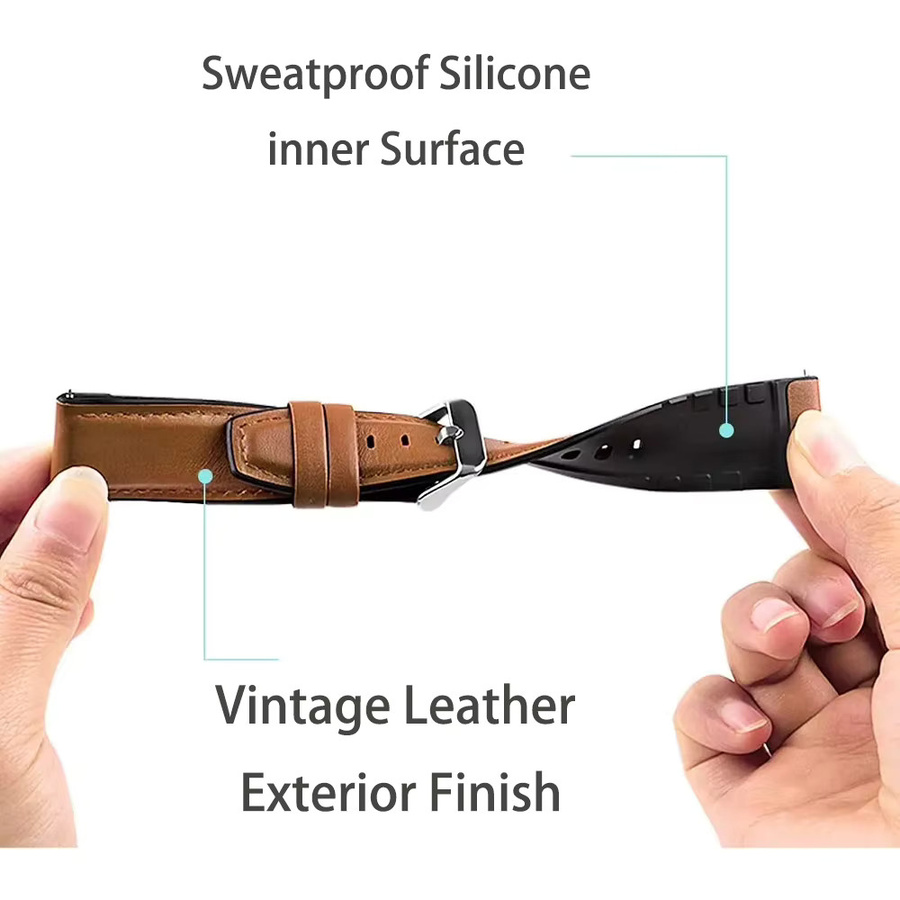 Xiaomi Uhrenarmband Leder-Silikon, brown, Unisex, 22mm - Bild 3