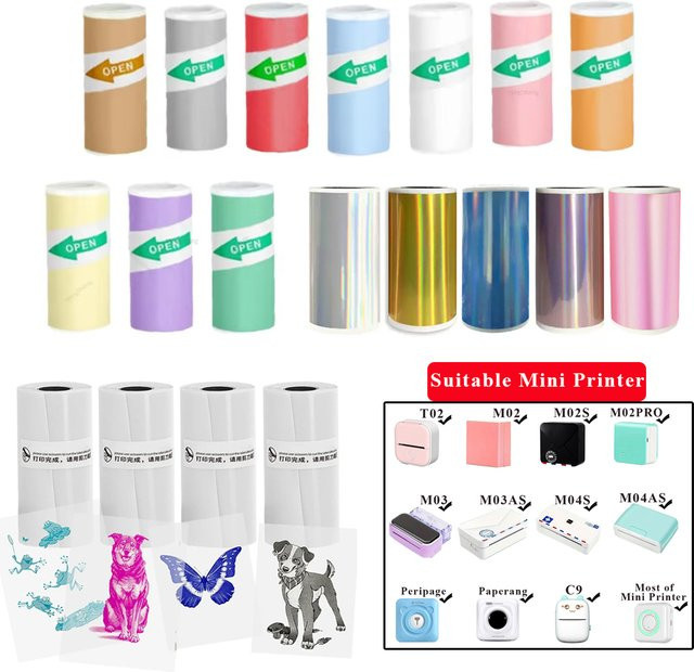 Peripage Paperang Holographische Laser Thermo Aufkleber Transparent Weiß für T02/M02/M03/M04 A6 - Bild 1