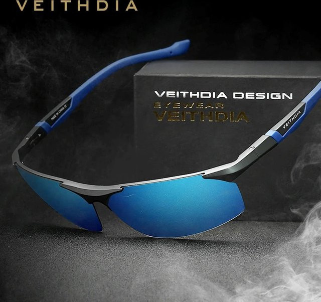 Veithdia Sonnenbrille Herren, Aluminium, Magnesium, blau, polarisiert - Bild 1