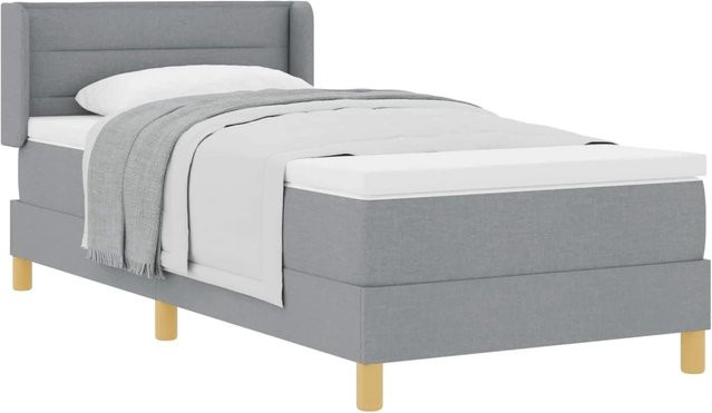 vidaXL Boxspringbett mit Matratze in Hellgrau, Breite: 80 cm, Länge: 200 cm - Bild 1