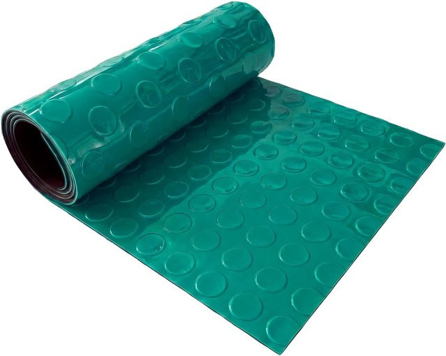 Floordirekt PVC-Bodenbelag Coin Mirror Flachnoppen in Grün, Breite: 110 cm, Länge: 500 cm - Bild 1