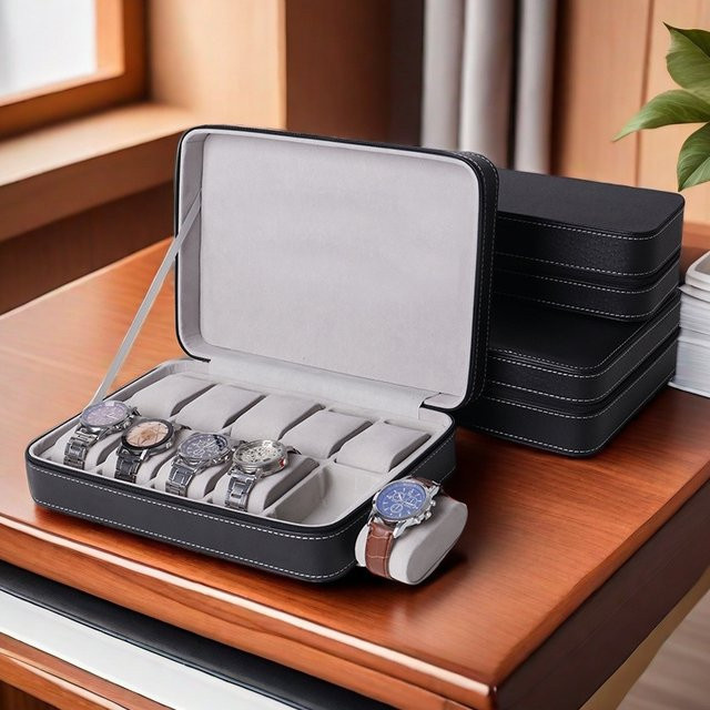 DELESYS Uhrenbox Reise, Schwarz - Bild 1