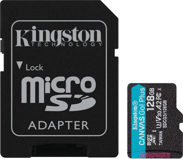 Kingston Canvas Go! Plus microSDXC Speicherkarte, 128GB, V30, A2, Schwarz - Bild 1
