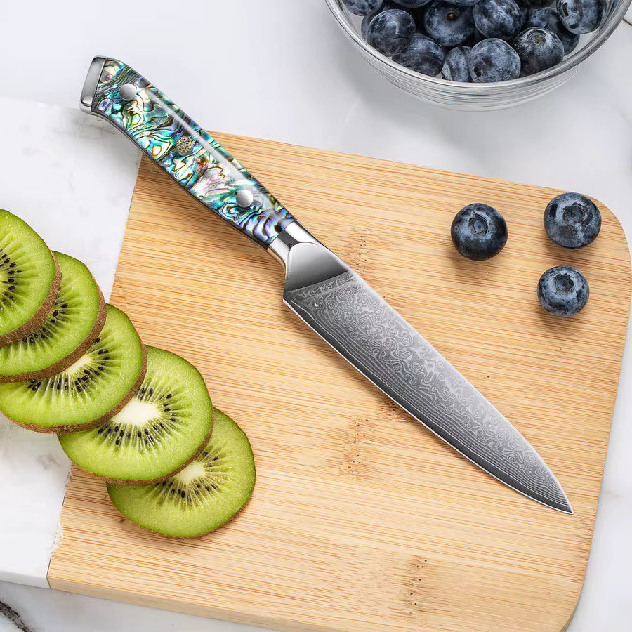 Baovim Damaskus-Allzweckmesser mit Abalone-Muschelgriff in Multicolour - Bild 3