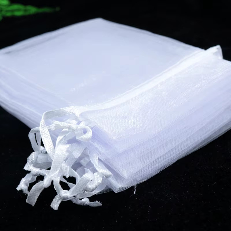 50 Stück Organzabeutel in Weiß für Schmuck, Hochzeit und Party, verschiedene Größen: 7 x 9 cm, 9 x 12 cm und 11 x 16 cm - Bild 2