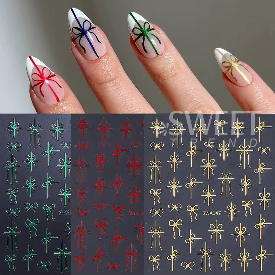 SWEET TREND Nail Art Aufkleber, 3D Schneeflocken, Glänzend, 3-Farben - Bild 2