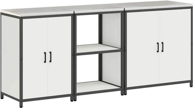 vidaXL Aufbewahrungsset für die Küche aus Metall in Weiß, 3er-Set im Industrial-Design - Bild 1