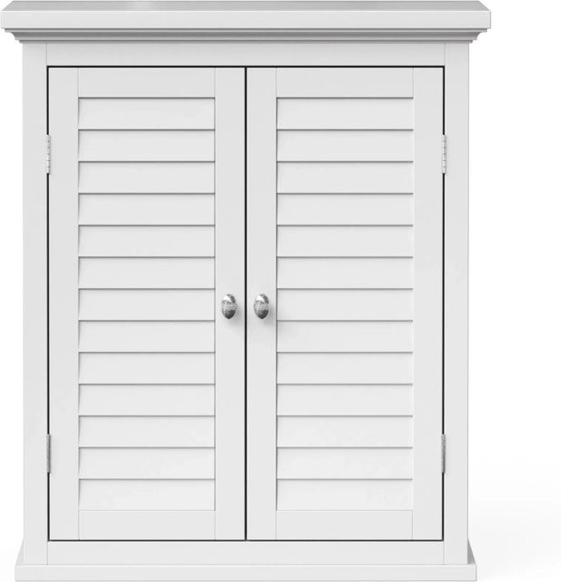 Teamson Home Badschrank aus Holz in Weiß mit Doppeltür zur Wandmontage - Bild 1
