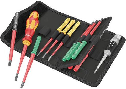 Wera Kraftform Kompakt VDE 16 extra slim 1 Wechselklingen-Set mit Handhalter, 16-teilig, rot/gelb/multicolour - Bild 1