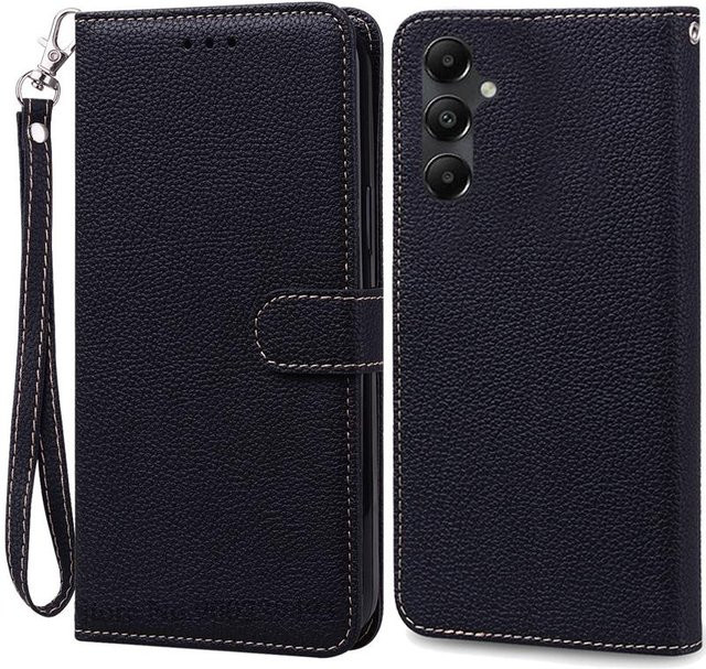 Samsung Galaxy A05s Leder Brieftasche Flip Hülle in Schwarz - Bild 1