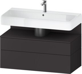 Duravit Waschtischunterschrank Qatego in Grau Matt, Wandhängend, B/T/H: 99 x 47 x 59 cm - Bild 1
