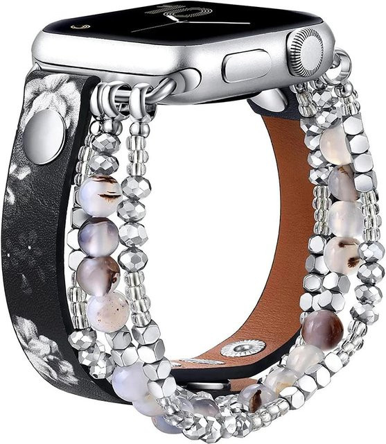 Lederarmband Perlen, Damen, gray - Bild 1