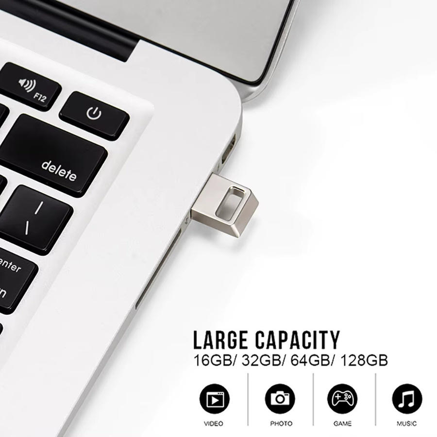JASTER Mini Metall USB-Stick in Silber mit USB-A Anschluss - Bild 1