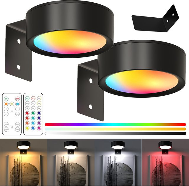Heinast Magnetische LED Akzentlampe für Bilder mit Fernbedienung, Schwarz, Batteriebetrieben - Bild 1